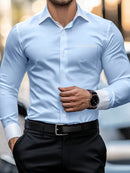 Manfinity Mode Men's Casual Solid Color Shirt, Simple and Fashionable, for Daily Wear