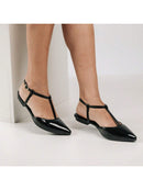 Zapatos de salón Salomé Basic para mujer, planos, de punta abierta y con hebilla