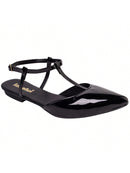 Zapatos de salón Salomé Basic para mujer, planos, de punta abierta y con hebilla