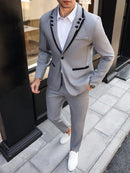 Blazer y pantalón de manga larga en color contrastante