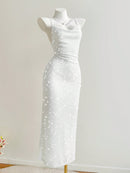 Vestido elegante de tirantes con lentejuelas de color liso para mujer de SHEIN MOOSTA