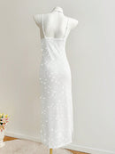 Vestido elegante de tirantes con lentejuelas de color liso para mujer de SHEIN MOOSTA