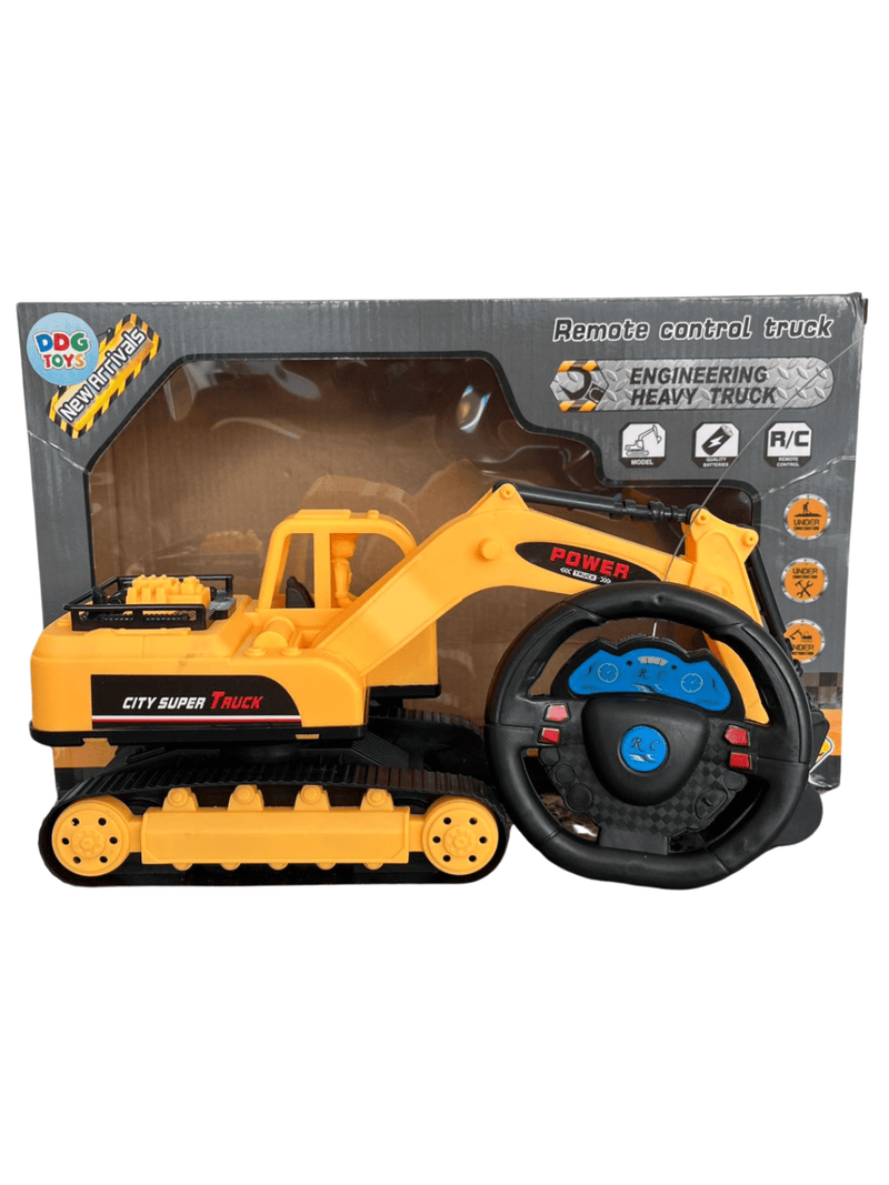 Remote Control Excavator Children's Toy Car Moves Channels Construction