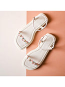 Sandalias de mujer con diamantes de imitación y plataforma plana, sandalias Birkenstock con purpurina y regulador