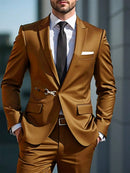 Conjunto de traje de viaje de negocios para hombre Manfinity Mode: chaqueta y pantalón