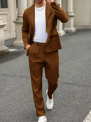 Conjunto de traje de viaje de negocios para hombre Manfinity Mode: chaqueta y pantalón