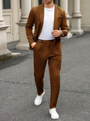 Conjunto de traje de viaje de negocios para hombre Manfinity Mode: chaqueta y pantalón