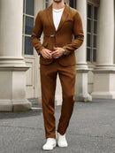 Conjunto de traje de viaje de negocios para hombre Manfinity Mode: chaqueta y pantalón