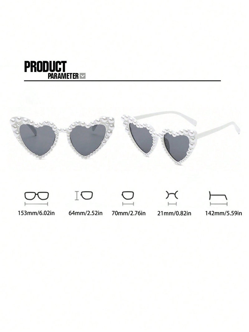 Kit 2 Óculos de Coração com Pérolas