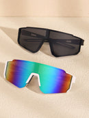 1/2/3/5 Pcs All-match Street Style Y2K Reflective Fashion Glasses for Men, Outdoor Cycling Running Mountaineering Skiing Accessories