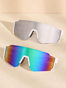 1/2/3/5 Pcs All-match Street Style Y2K Reflective Fashion Glasses for Men, Outdoor Cycling Running Mountaineering Skiing Accessories