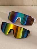 1/2/3/5 Pcs All-match Street Style Y2K Reflective Fashion Glasses for Men, Outdoor Cycling Running Mountaineering Skiing Accessories