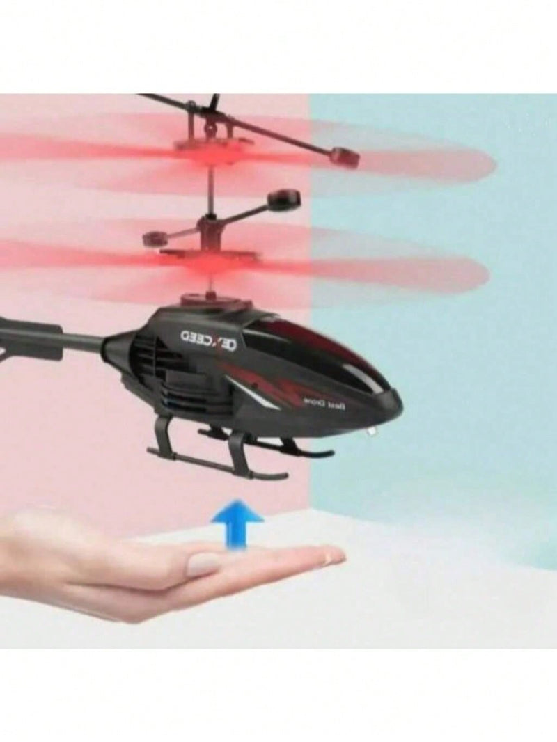 Helicóptero dron con sensor de proximidad recargable por USB y luz, juguete para niños y adultos