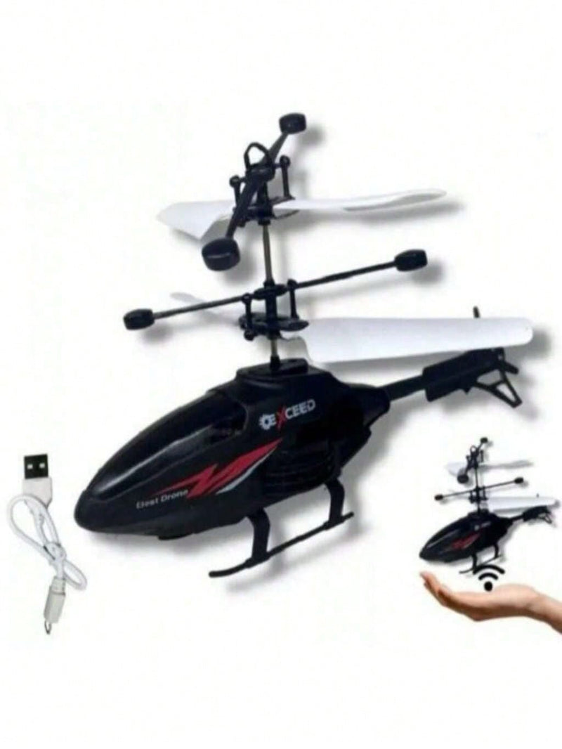 Helicóptero dron con sensor de proximidad recargable por USB y luz, juguete para niños y adultos