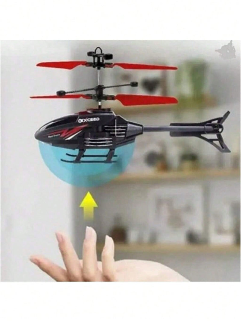Helicóptero dron con sensor de proximidad recargable por USB y luz, juguete para niños y adultos