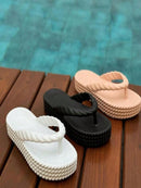 3 Braid Flip Flops Women's Cloud Platform Sandal Comfortable, Light and Soft Beach Fashion.
