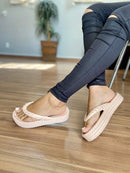 3 Braid Flip Flops Women's Cloud Platform Sandal Comfortable, Light and Soft Beach Fashion.