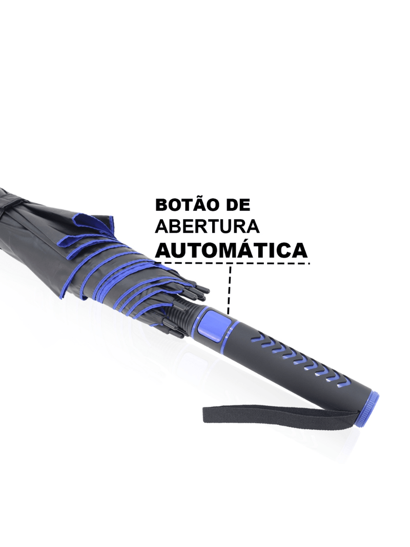 Paraguas grande automático reforzado, resistente al viento y con depósito de agua de 135 cm, con protección UV y oscurecimiento.