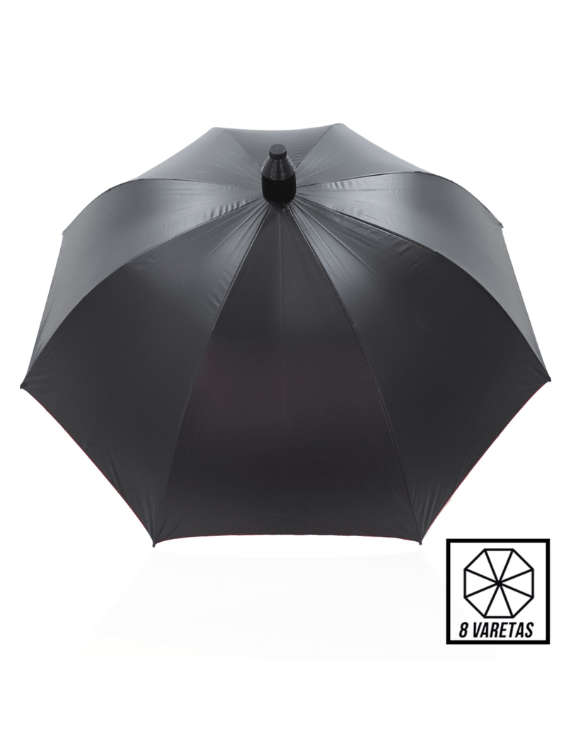 Paraguas grande automático reforzado, resistente al viento y con depósito de agua de 135 cm, con protección UV y oscurecimiento.