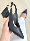 ZAPATO DE SALÓN CON TACÓN BLOQUE Y ESPALDA ABIERTA