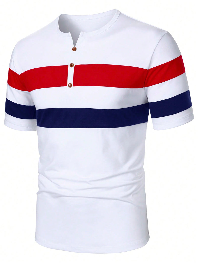 Camiseta de rayas con cuello en V