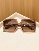 1 Piece High Quality Korean Style Metal Chain Full Square Frame Fashion Glasses, Sophisticated and Elegant, Plastic, Beach Accessories, Gifts, Casual and Business Looks for Women