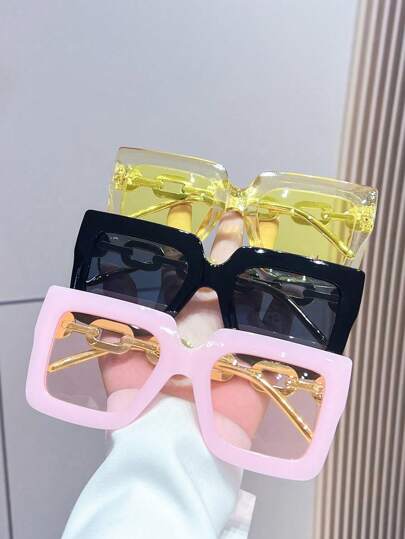 3 gafas de sol extragrandes de moda, estilo europeo y americano, con personalidad Y2K, bonitas para playa, accesorios de playa de verano para mujer.