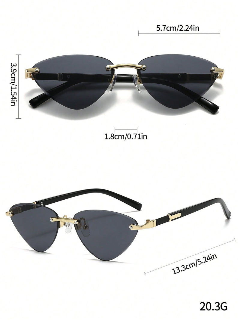 TriVision – Gafas triangulares negras de moda para el verano