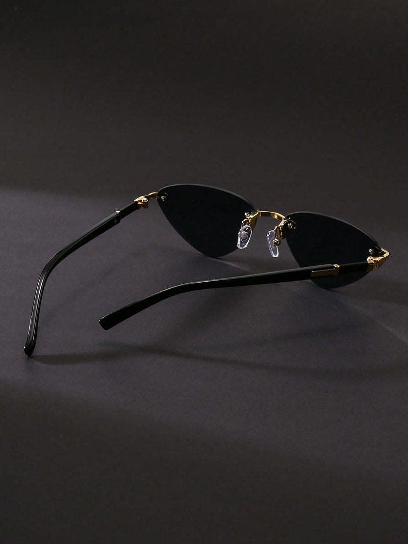 TriVision – Gafas triangulares negras de moda para el verano