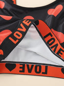 Kit 3 Sutiãs Plus Size – Sem Arame, com Estampa de Corações e Frases Delicadas