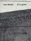 Conjunto Streecool Kids de 2 piezas, estilo urbano informal para adolescentes, con estampado de grafiti, efecto vaquero, pantalones anchos y chaleco de punto cruzado, conjunto básico.