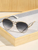 1 Piece Fashion Prescription Glasses, Exquisite, Luxury, Elegant, Aesthetic, Perfect, Full Metal Round Frame with Rhinestone Decoration, Fashion Accessory for Women - Vacation Looks, Street Style, Wedding, Going Out Looks