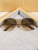 1 Piece Fashion Prescription Glasses, Exquisite, Luxury, Elegant, Aesthetic, Perfect, Full Metal Round Frame with Rhinestone Decoration, Fashion Accessory for Women - Vacation Looks, Street Style, Wedding, Going Out Looks