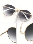 1 Piece Fashion Prescription Glasses, Exquisite, Luxury, Elegant, Aesthetic, Perfect, Full Metal Round Frame with Rhinestone Decoration, Fashion Accessory for Women - Vacation Looks, Street Style, Wedding, Going Out Looks