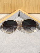 1 Piece Fashion Prescription Glasses, Exquisite, Luxury, Elegant, Aesthetic, Perfect, Full Metal Round Frame with Rhinestone Decoration, Fashion Accessory for Women - Vacation Looks, Street Style, Wedding, Going Out Looks