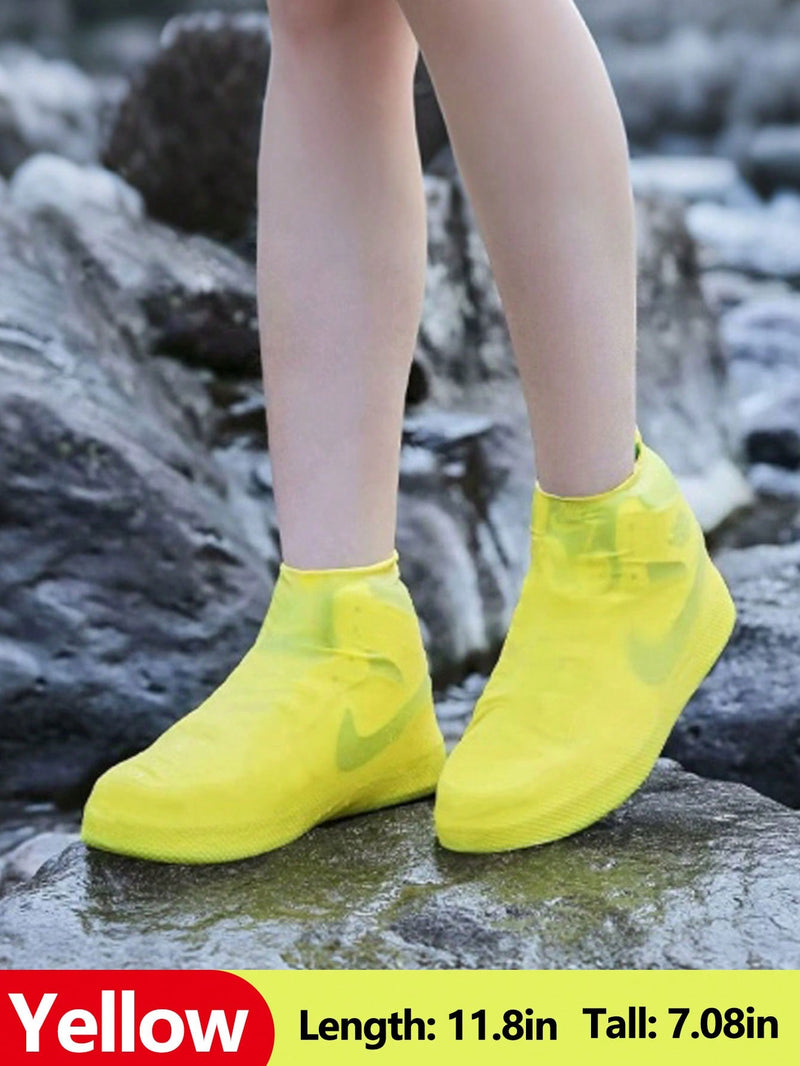 1 par de cubrezapatos impermeables, reforzados y antideslizantes, para hombre y mujer, de látex de goma para exteriores. Talla: 34-45, tubo corto de 60 g, talla única para la escuela, la oficina, el hogar y viajes.