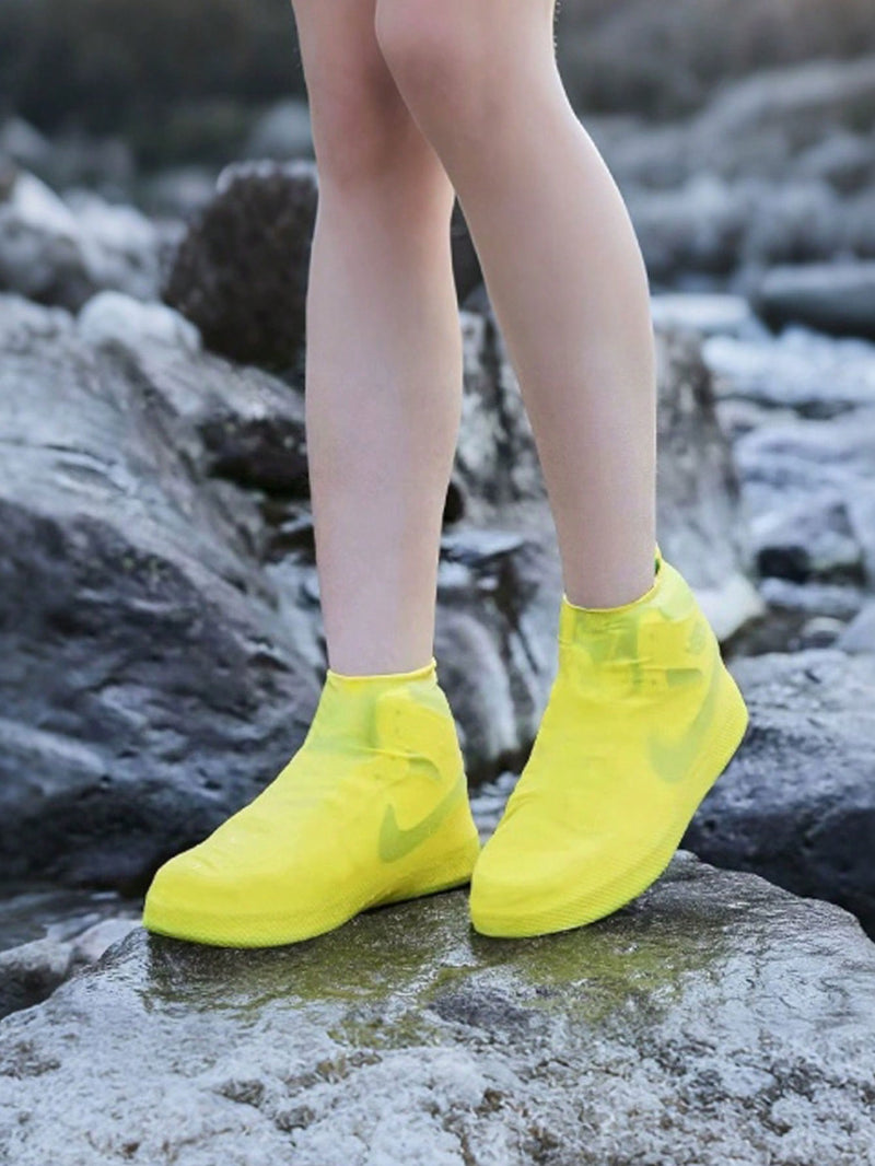 1 par de cubrezapatos impermeables, reforzados y antideslizantes, para hombre y mujer, de látex de goma para exteriores. Talla: 34-45, tubo corto de 60 g, talla única para la escuela, la oficina, el hogar y viajes.