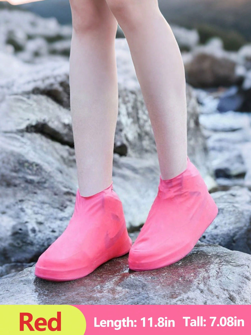 1 par de cubrezapatos impermeables, reforzados y antideslizantes, para hombre y mujer, de látex de goma para exteriores. Talla: 34-45, tubo corto de 60 g, talla única para la escuela, la oficina, el hogar y viajes.