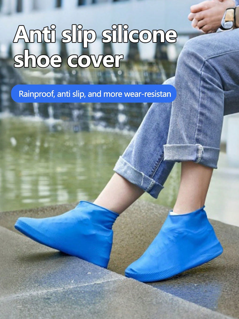 1 par de cubrezapatos impermeables, reforzados y antideslizantes, para hombre y mujer, de látex de goma para exteriores. Talla: 34-45, tubo corto de 60 g, talla única para la escuela, la oficina, el hogar y viajes.