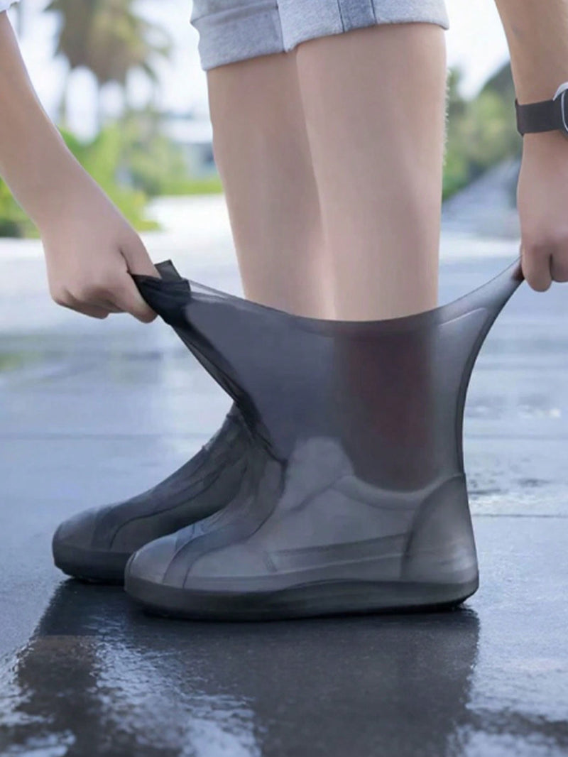 1 par de cubrezapatos impermeables, reforzados y antideslizantes, para hombre y mujer, de látex de goma para exteriores. Talla: 34-45, tubo corto de 60 g, talla única para la escuela, la oficina, el hogar y viajes.