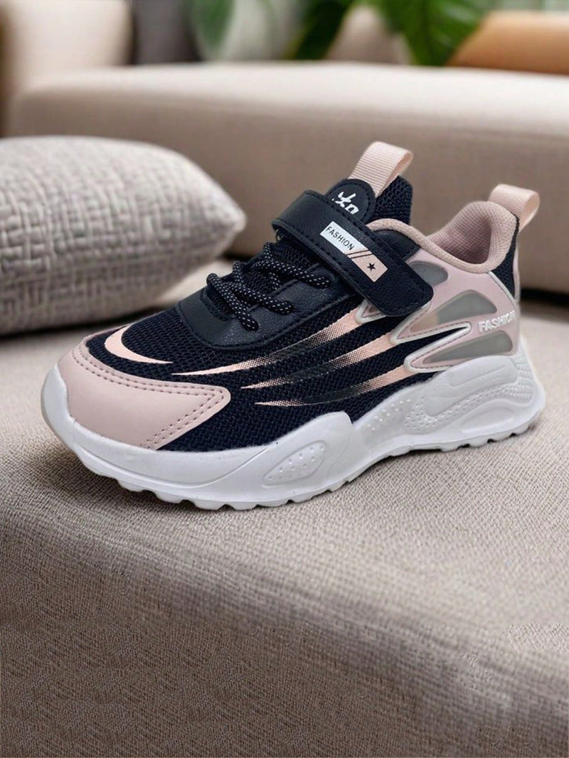 Zapatillas informales ligeras y transpirables para niñas, con suela suave, cierre de velcro y puntera anticolisión, ideales para correr, caminar, actividades al aire libre, senderismo y uso diario.