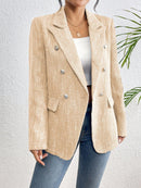 Blazer de Manga Longa Simples em tweed