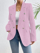 Blazer de Manga Longa Simples em tweed