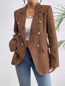Blazer de Manga Longa Simples em tweed