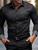 Manfinity Mode Men's Casual Solid Color Shirt, Simple and Fashionable, for Daily Wear