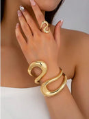 Gold Bracelet and Ring Set