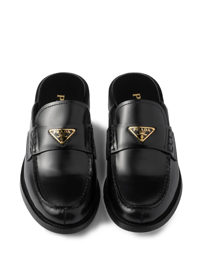 Prada - Brushed Leather Mule 