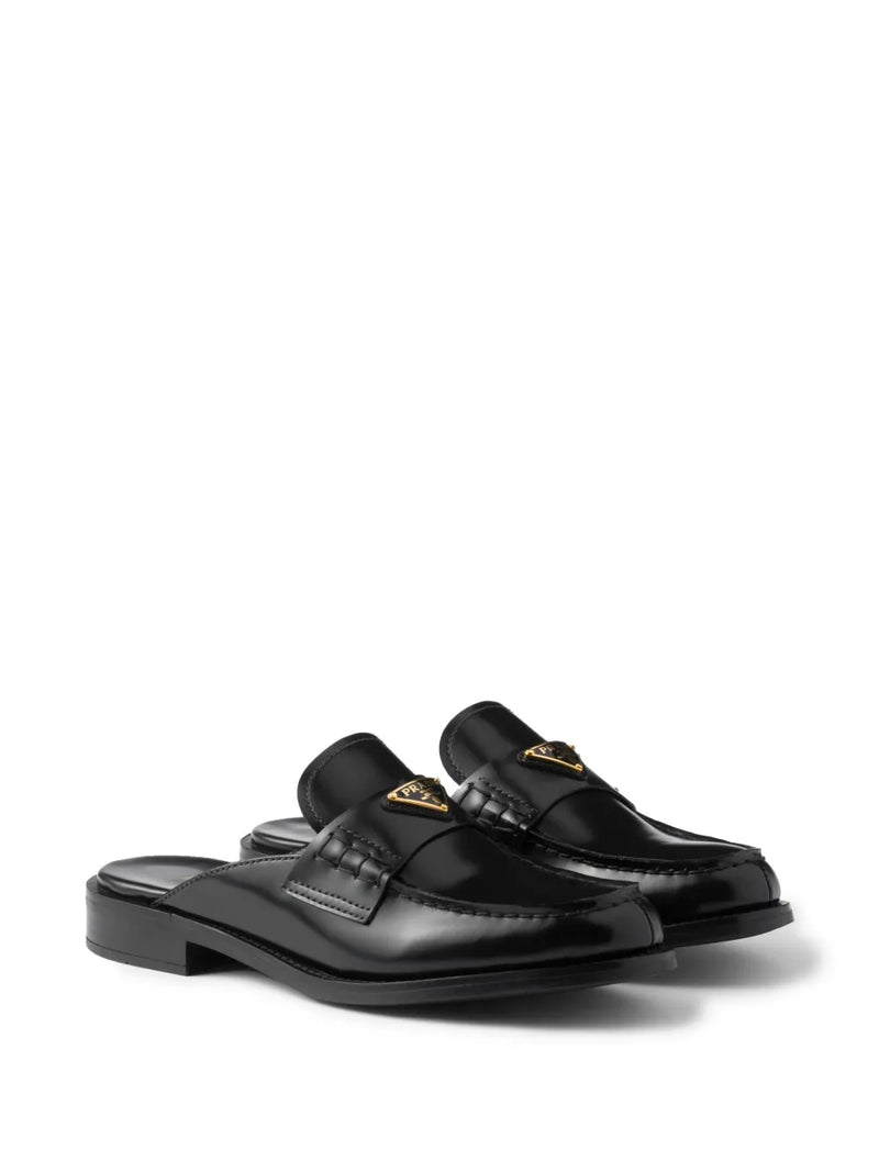 Prada - Brushed Leather Mule 
