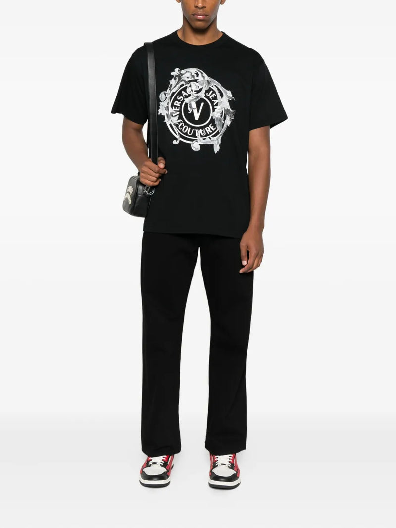 Camiseta de algodão com estampa barroca