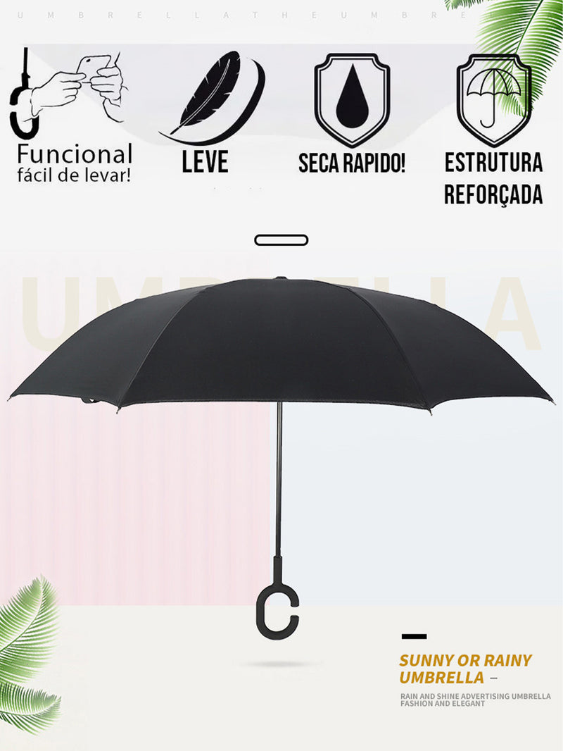 Paraguas invertido SuFeng con tejido impermeable y doblemente reforzado